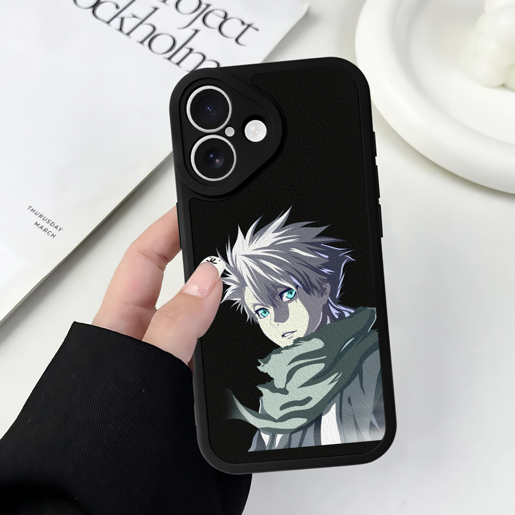（画像用） ブリーチ 日番谷冬獅郎（ひつがや とうしろう） BLEACH Hitsugaya Toushirou 【iPhone 16シリーズ対応】シリコンスマホケース（レザー調） 材質：シリコン